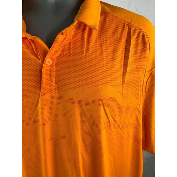 Men’s Under Armour HeatGear Golf Polo Shirt Sz 2XL Orange Loose Fit Short Sleeve - Picture 4 of 4